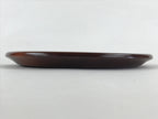 Japanese Wooden Serving Tray Vtg Round Obon Simple Dark Brown Tea Snacks UR982