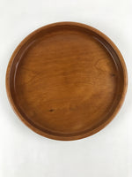 Japanese Wooden Serving Tray Vtg Simple Obon Light Brown Round Tea UR888