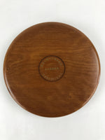 Japanese Wooden Serving Tray Vtg Simple Obon Light Brown Round Tea UR888