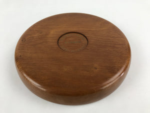 Japanese Wooden Serving Tray Vtg Simple Obon Light Brown Round Tea UR888