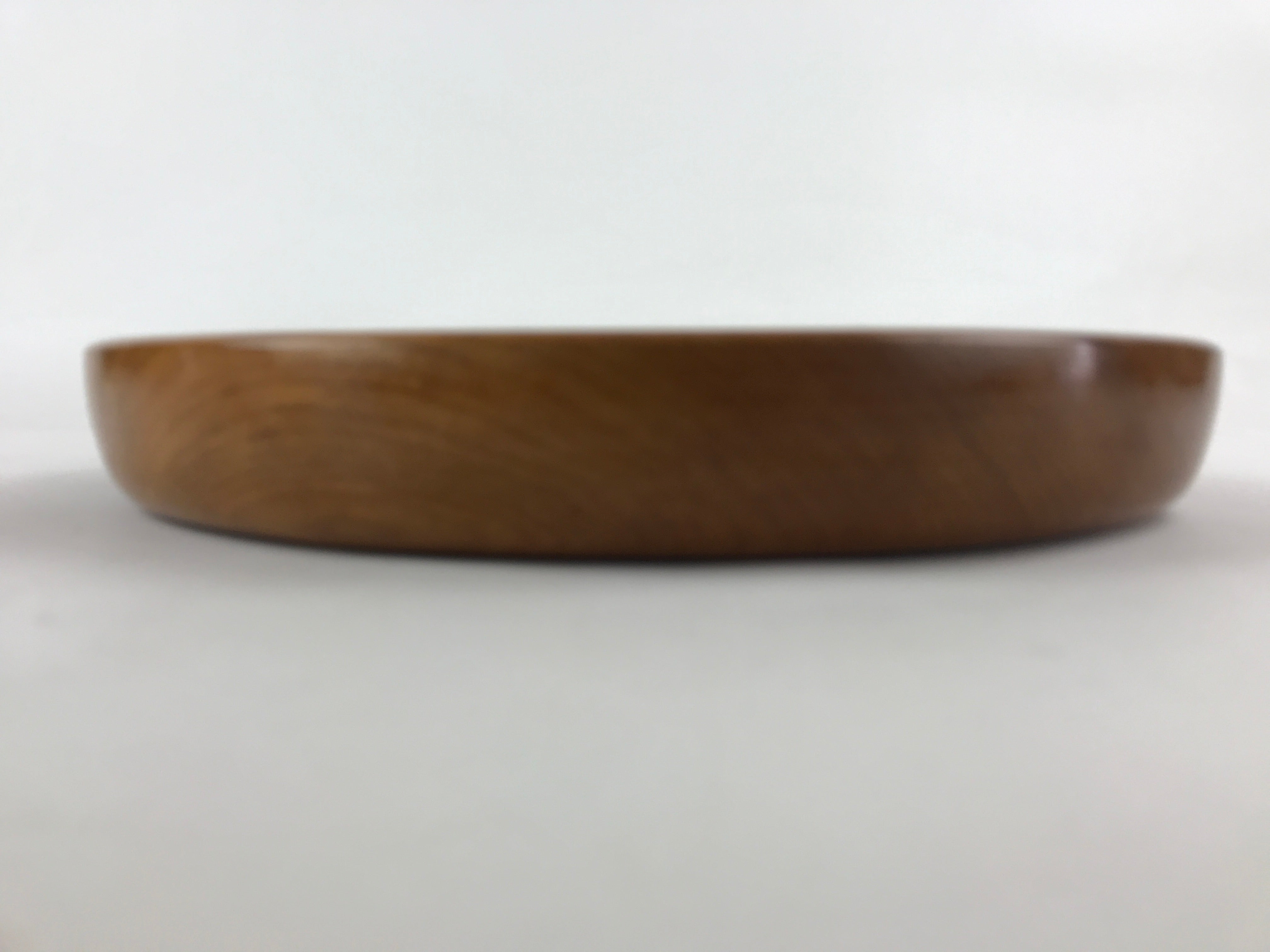 Japanese Wooden Serving Tray Vtg Simple Obon Light Brown Round Tea UR888