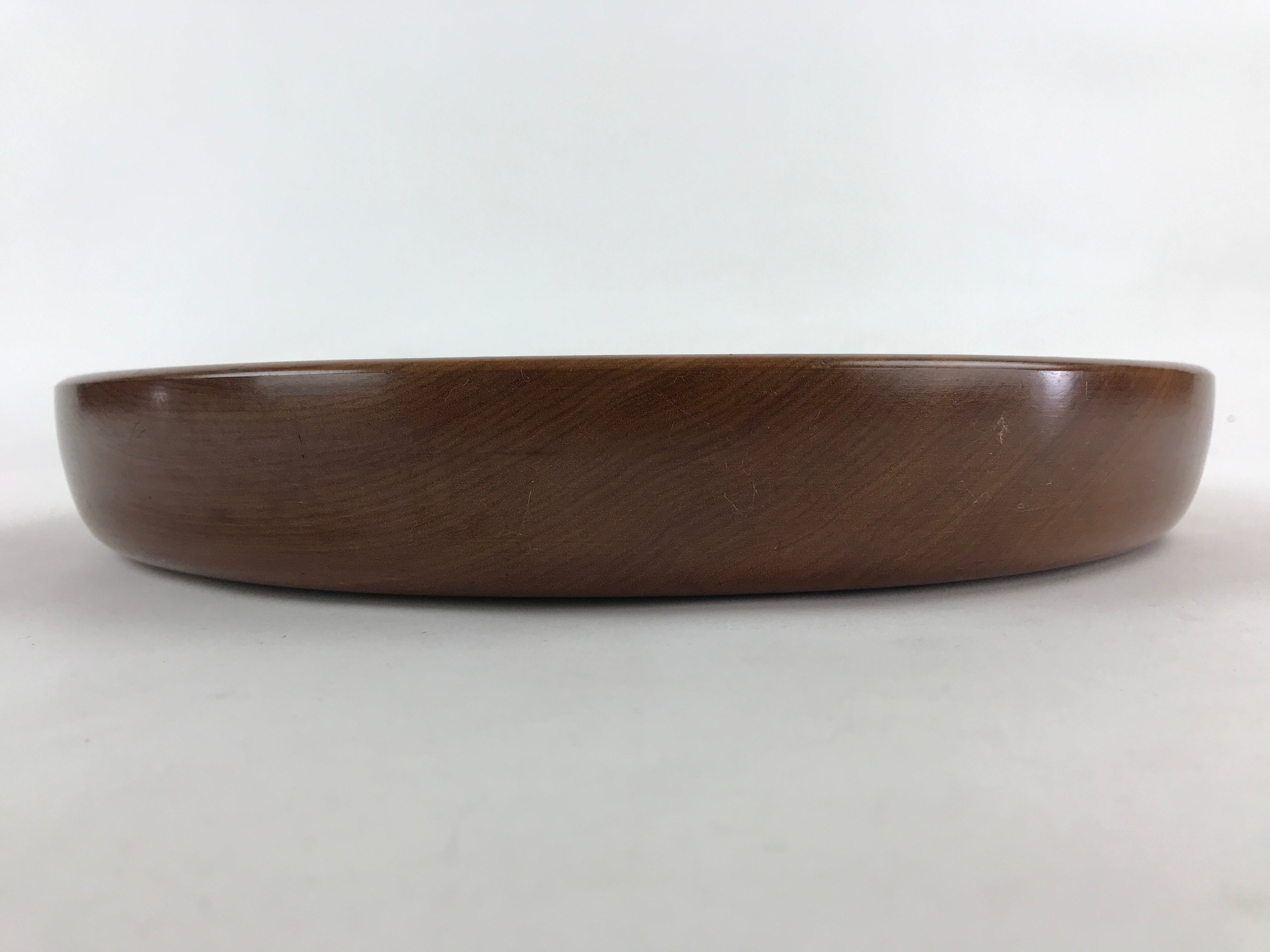 Japanese Wooden Serving Tray Vtg Simple Obon Light Brown Round Tea UR888