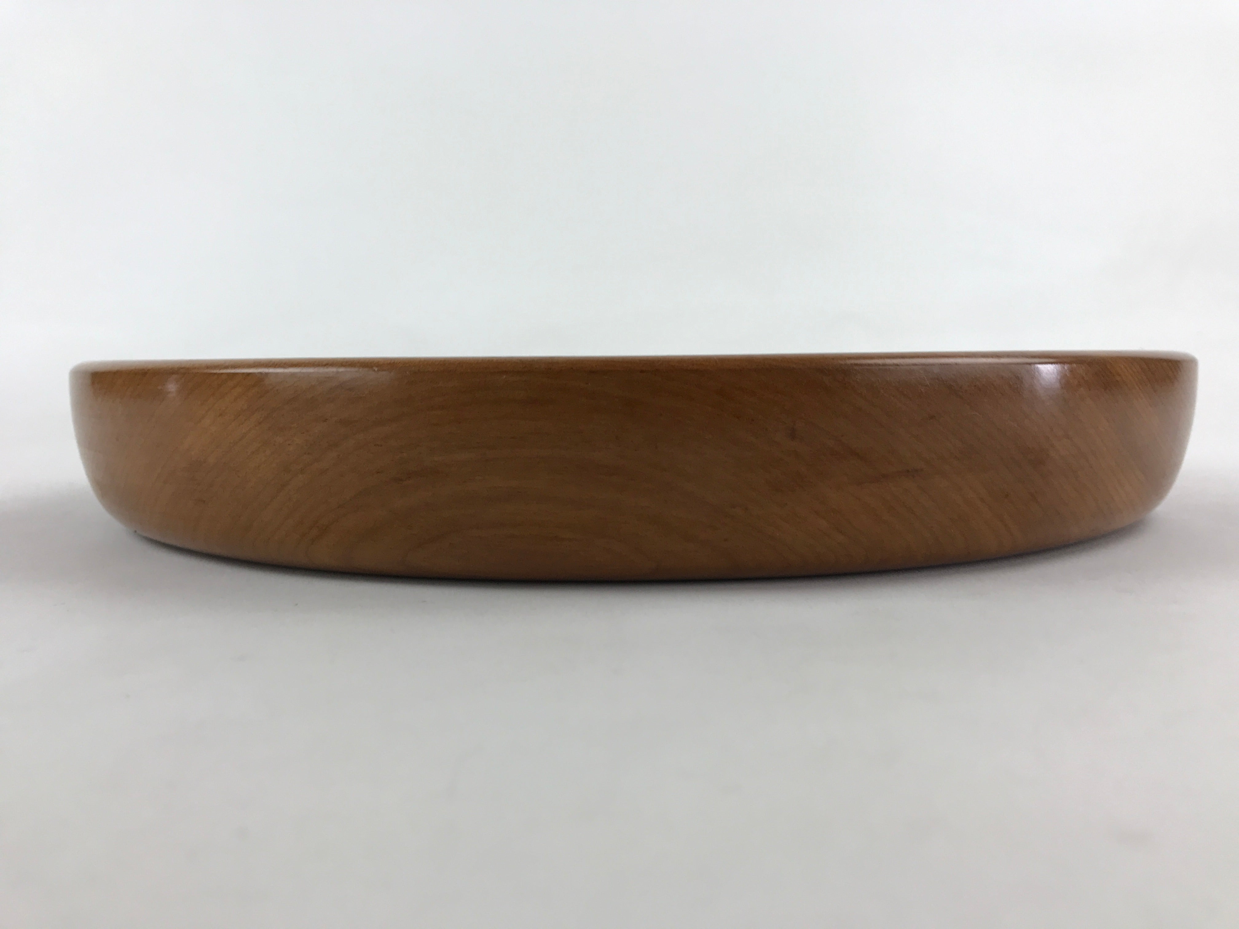 Japanese Wooden Serving Tray Vtg Simple Obon Light Brown Round Tea UR888