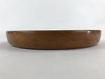 Japanese Wooden Serving Tray Vtg Simple Obon Light Brown Round Tea UR888