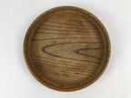 Japanese Wooden Serving Tray Vtg Small Classic Round Obon Natural Brown UR995
