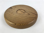 Japanese Wooden Serving Tray Vtg Small Classic Round Obon Natural Brown UR995