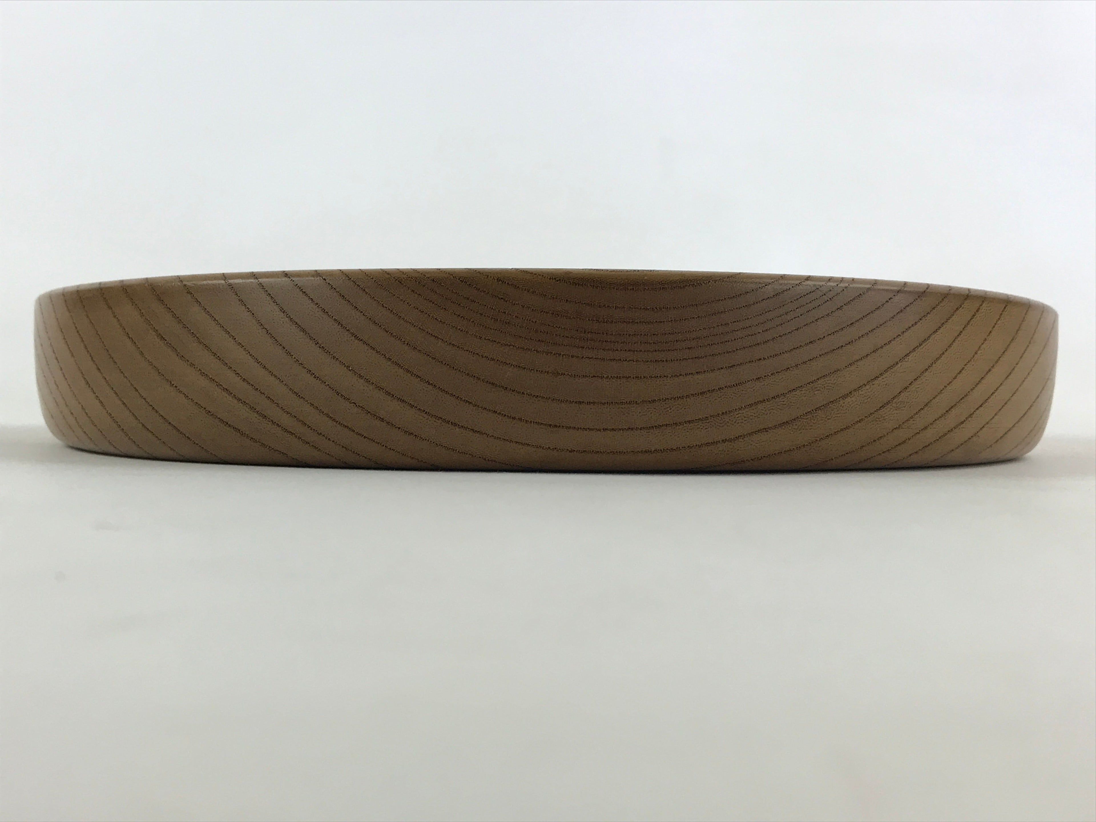 Japanese Wooden Serving Tray Vtg Small Classic Round Obon Natural Brown UR995
