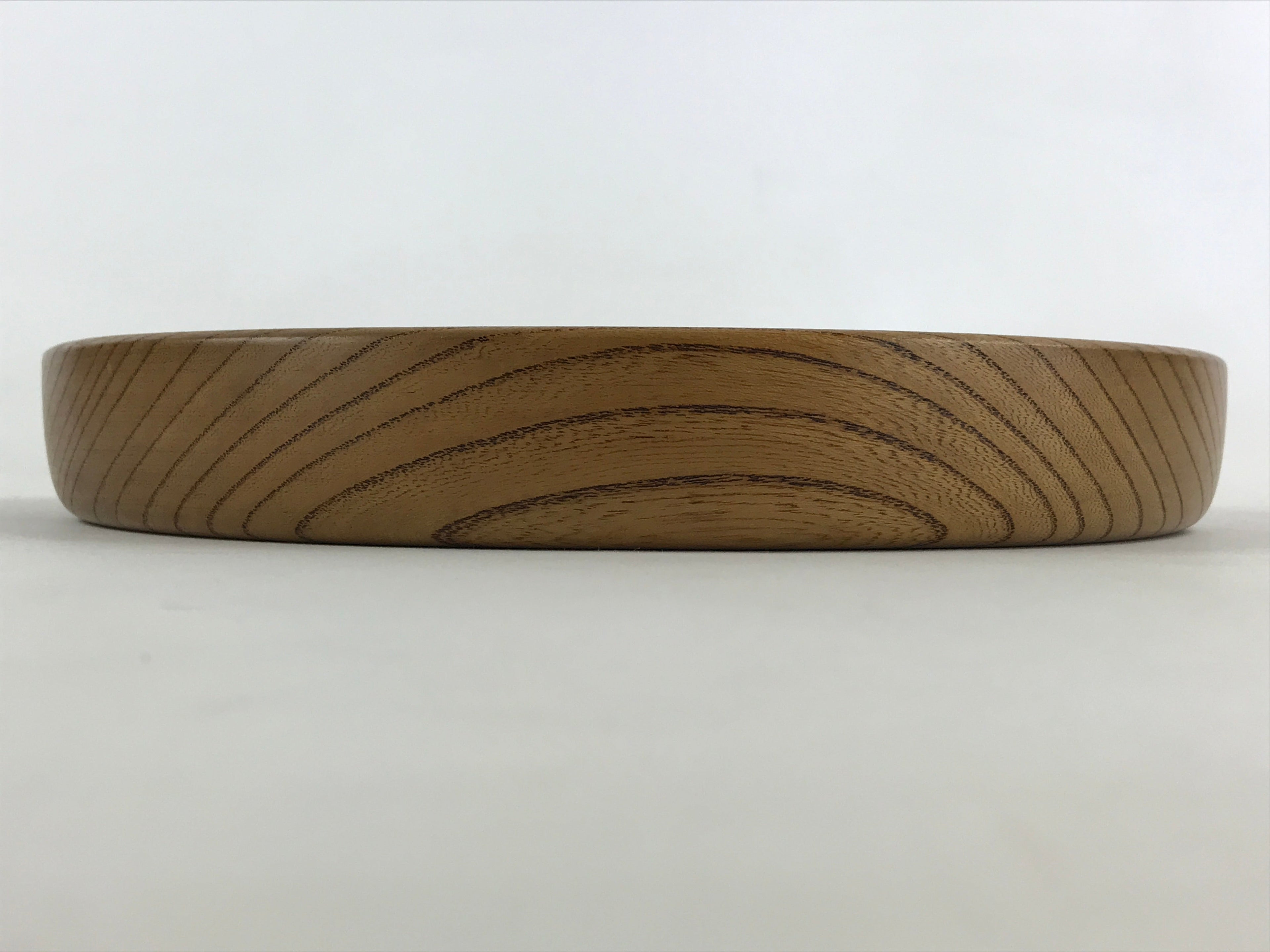 Japanese Wooden Serving Tray Vtg Small Classic Round Obon Natural Brown UR995