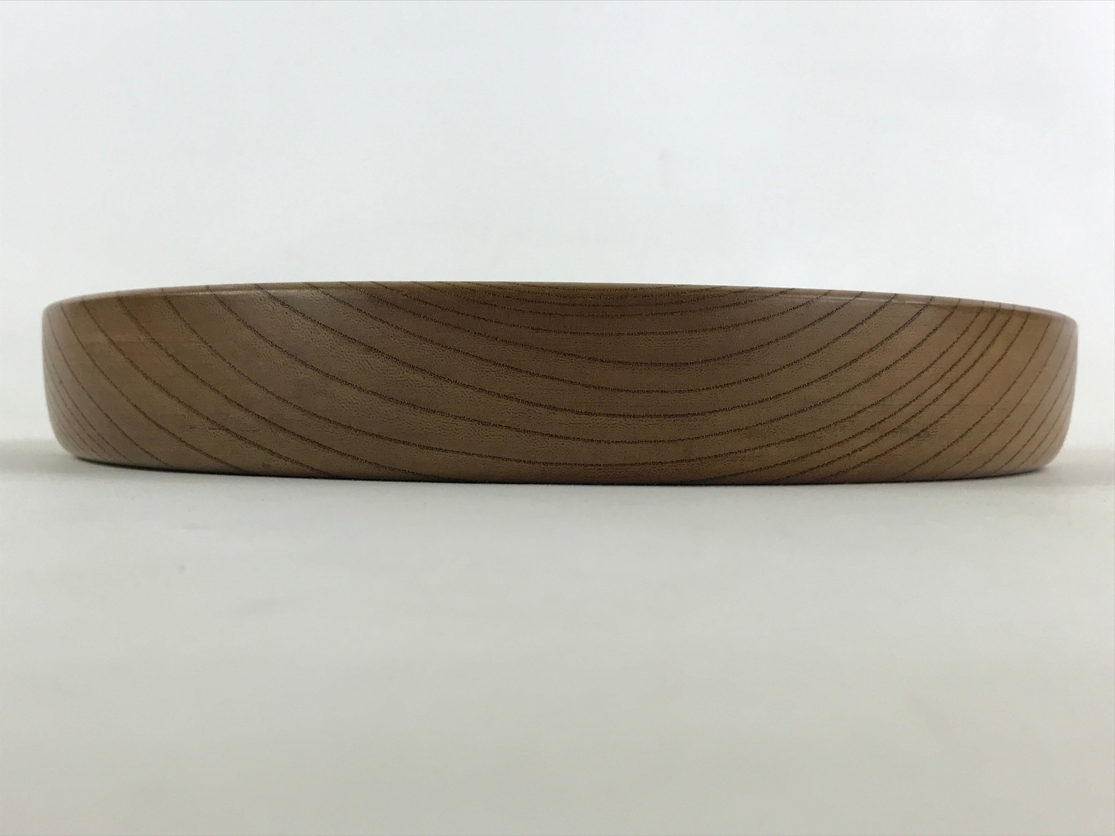 Japanese Wooden Serving Tray Vtg Small Classic Round Obon Natural Brown UR995