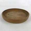 Japanese Wooden Serving Tray Vtg Small Classic Round Obon Natural Brown UR995