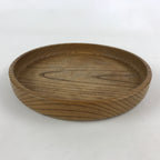 Japanese Wooden Serving Tray Vtg Small Classic Round Obon Natural Brown UR995