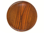 Japanese Wooden Serving Tray Vtg Small Obon Brown Round Tea Snacks UR881