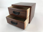 Japanese Wooden Sewing Box Haribako Vtg Tansu 2 Drawers Cherry Blossom T339