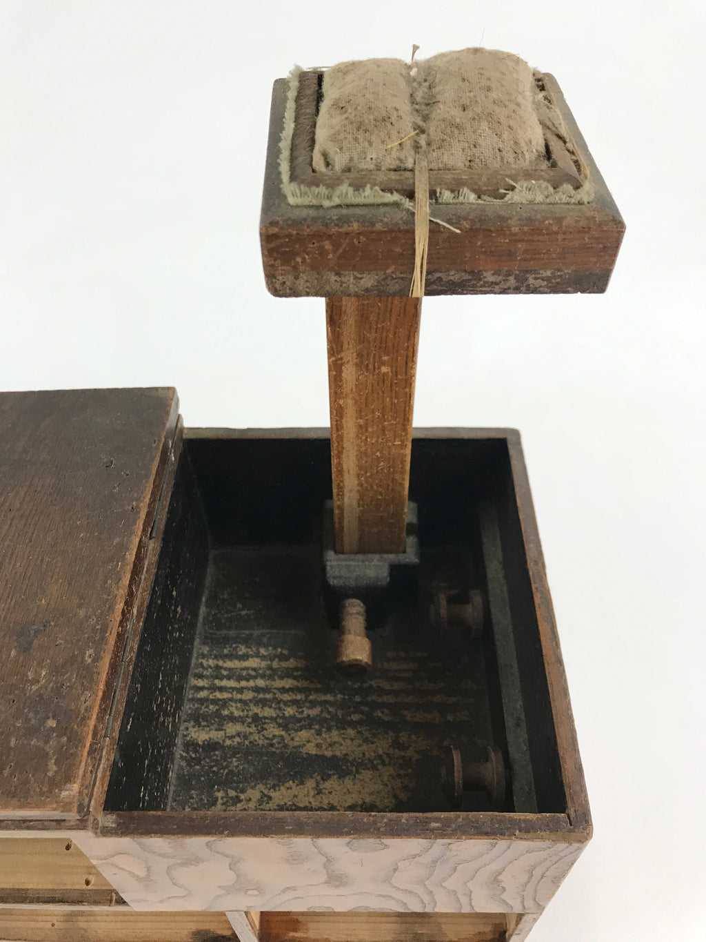 Japanese Wooden Sewing Box Haribako Vtg Tansu 4 Drawers Movable Pin Stand T347
