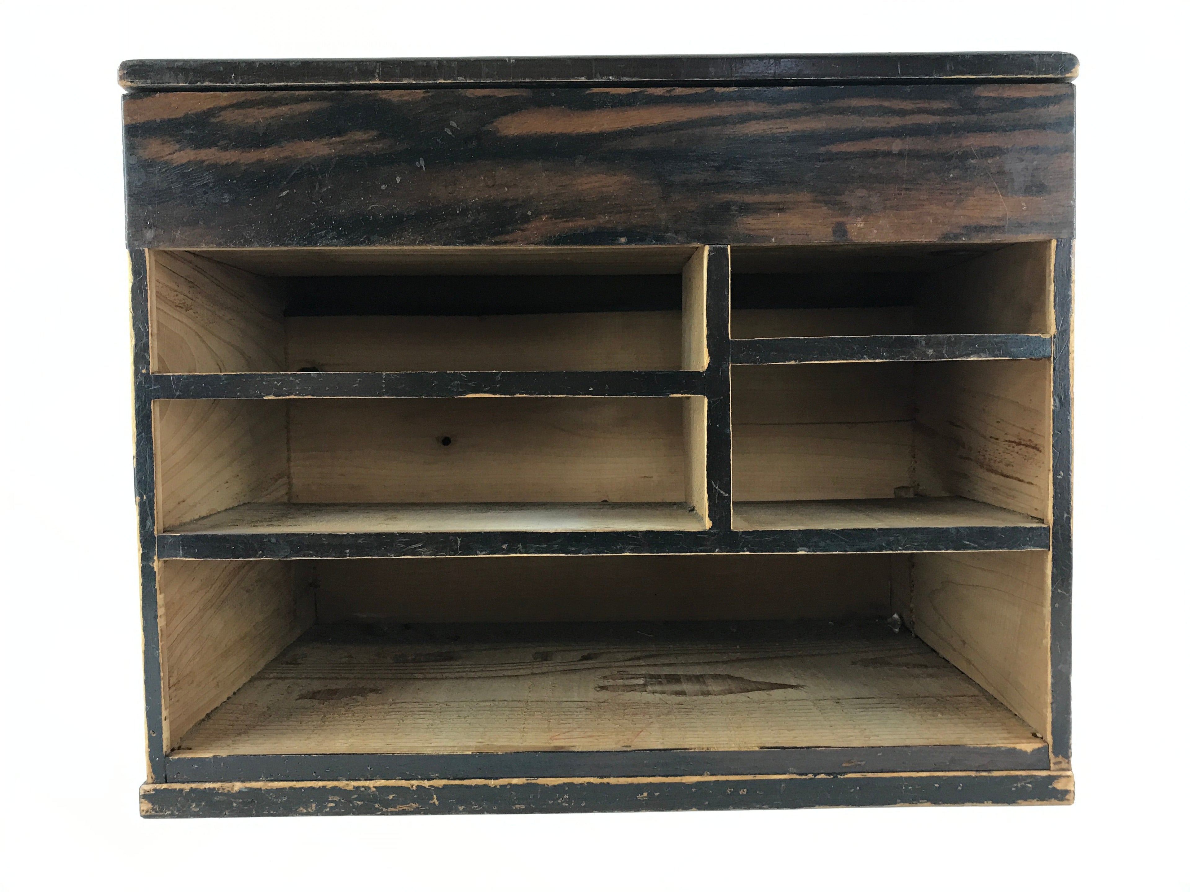 Japanese Wooden Sewing Box Haribako Vtg Tansu 5 Drawers Dark Brown T346