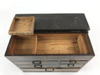 Japanese Wooden Sewing Box Haribako Vtg Tansu 5 Drawers Dark Brown T346