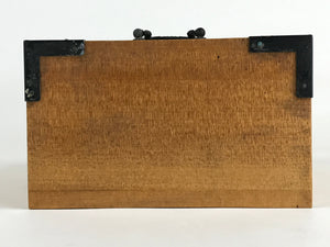 Japanese Wooden Sewing Box Haribako Vtg Tansu Chest 3 Drawers Family Crest T333