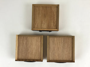 Japanese Wooden Sewing Box Haribako Vtg Tansu Chest 3 Drawers Trinket Box T337