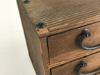 Japanese Wooden Sewing Box Haribako Vtg Tansu Chest 3 Drawers Trinket Box T337