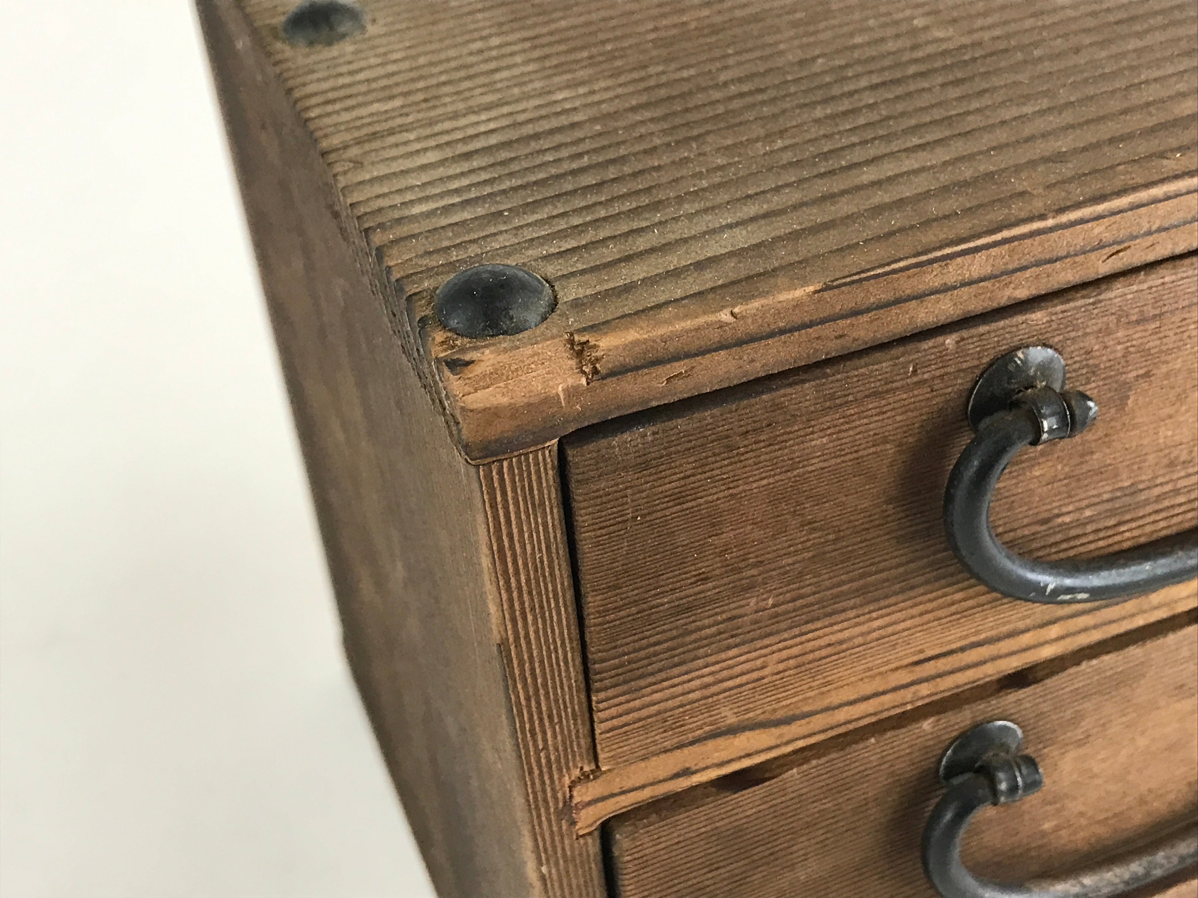 Japanese Wooden Sewing Box Haribako Vtg Tansu Chest 3 Drawers Trinket Box T337