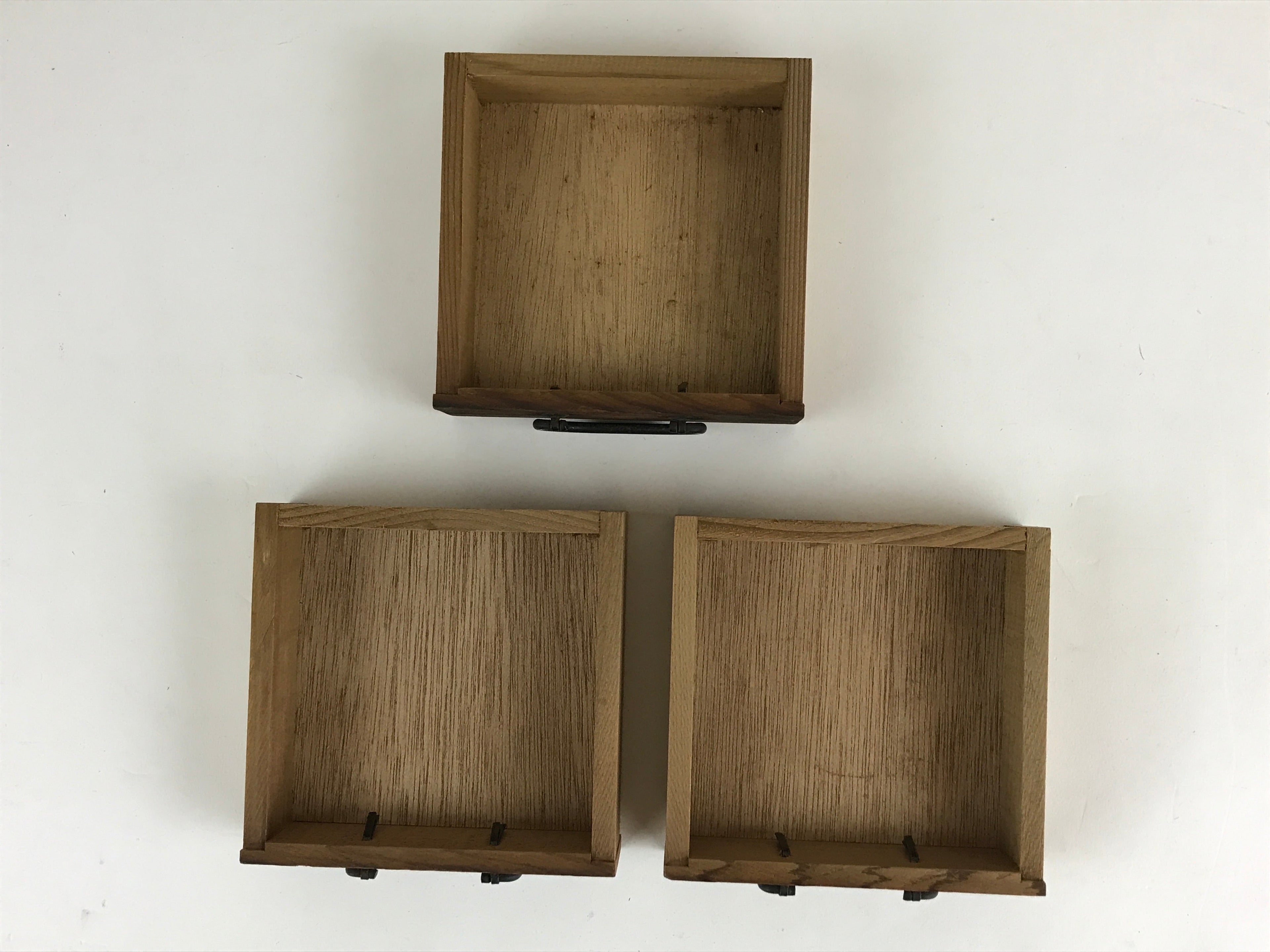 Japanese Wooden Sewing Box Haribako Vtg Tansu Chest 3 Drawers Trinket Box T337