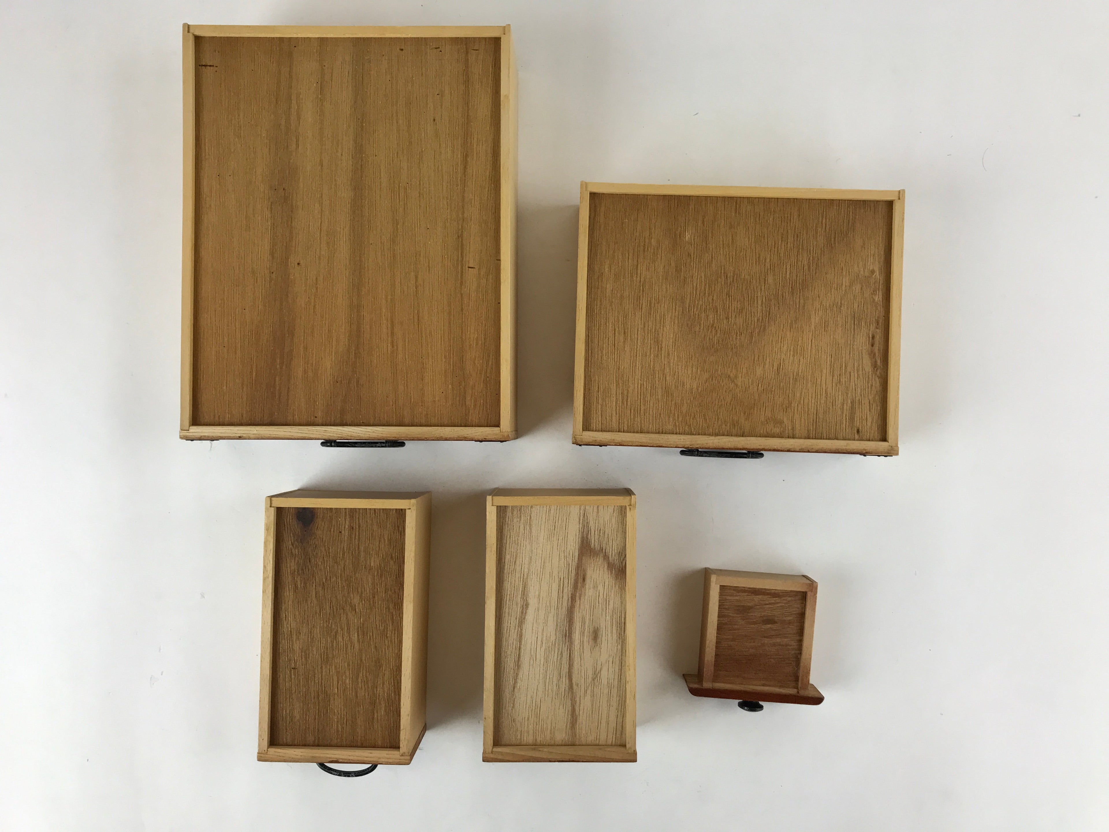 Japanese Wooden Sewing Box Haribako Vtg Tansu Chest 5 Drawers Pin Stand T359