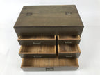 Japanese Wooden Sewing Box Haribako Vtg Tansu Trinket Chest 5 Drawers Brown T406