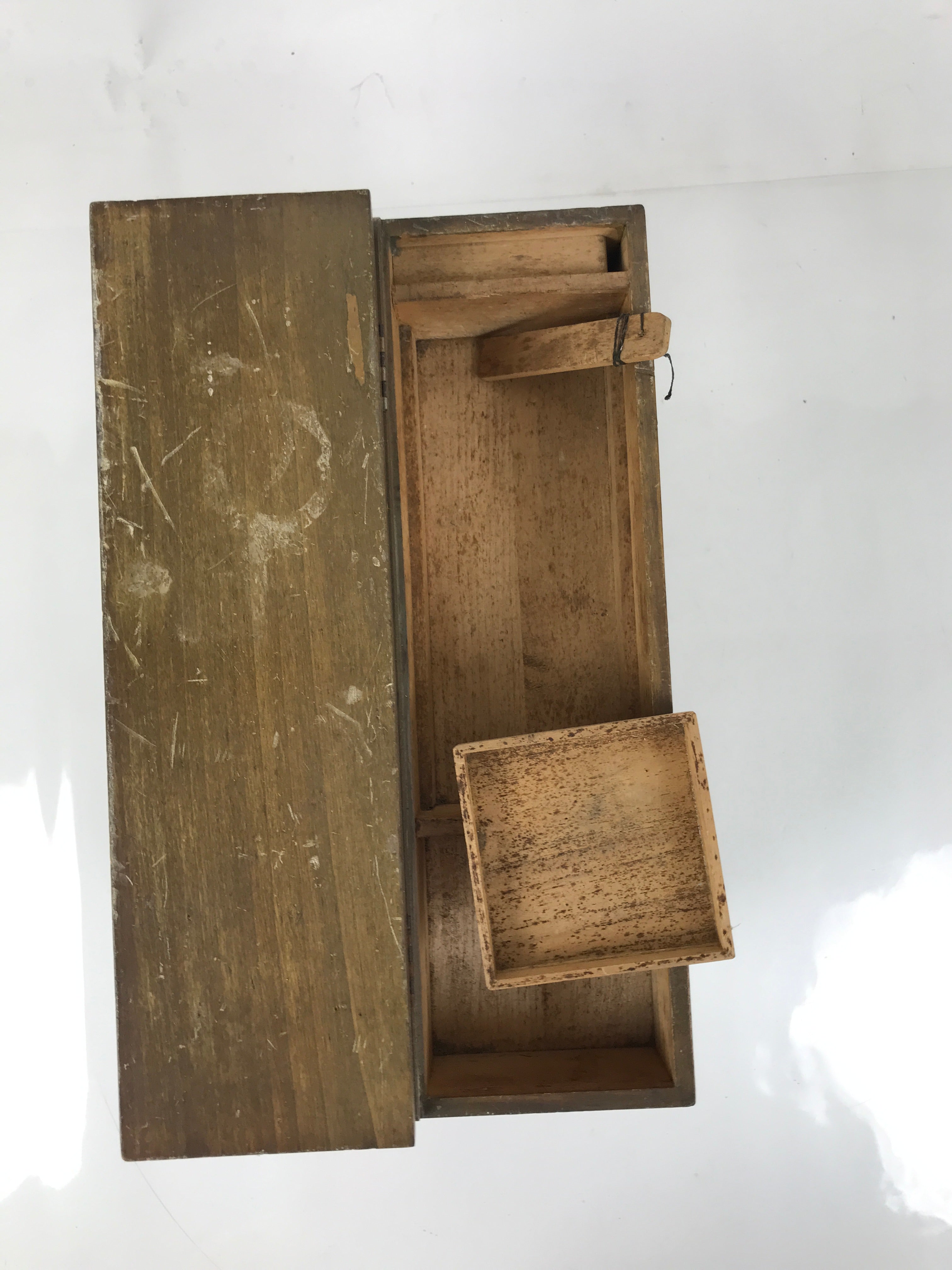 Japanese Wooden Sewing Box Haribako Vtg Tansu Trinket Chest 5 Drawers Brown T406