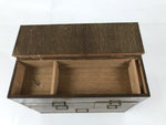Japanese Wooden Sewing Box Haribako Vtg Tansu Trinket Chest 5 Drawers Brown T407