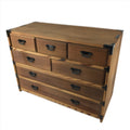 Japanese Wooden Sewing Box Vtg Haribako Large Tansu Chest 7 Drawers Brown T368