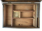 Japanese Wooden Sewing Box Vtg Haribako Lidded Tansu Chest 2 Drawers Brown T366