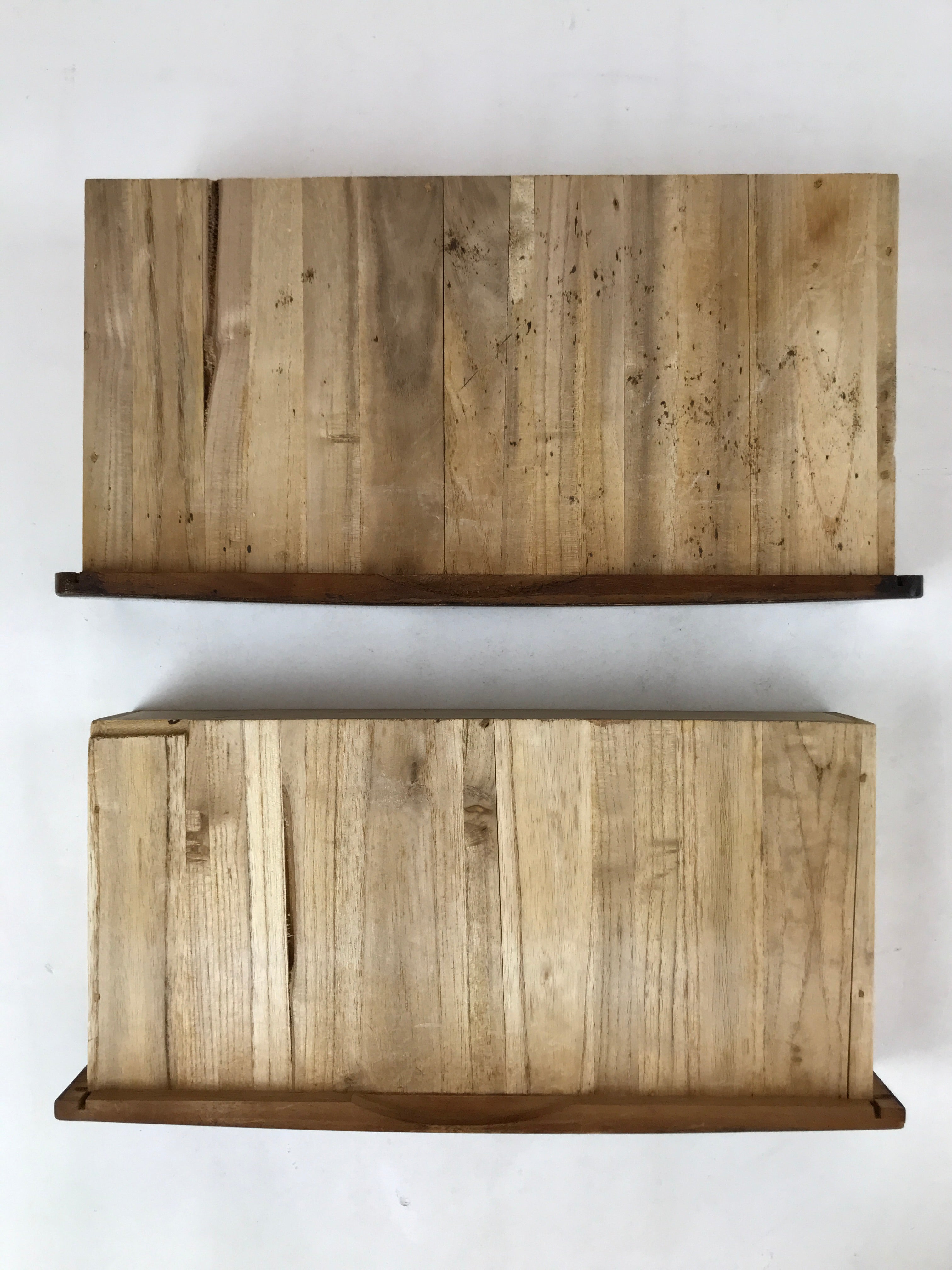 Japanese Wooden Sewing Box Vtg Haribako Lidded Tansu Chest 2 Drawers Brown T366
