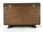 Japanese Wooden Sewing Box Vtg Haribako Lidded Tansu Chest 2 Drawers Brown T366