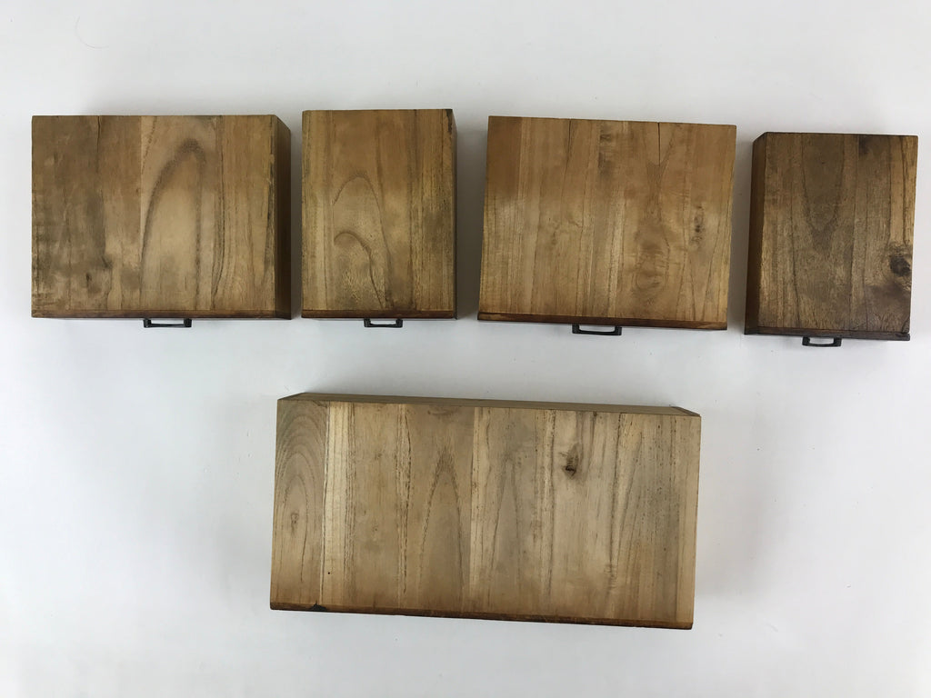 Japanese Wooden Sewing Box Vtg Haribako Tansu 5 Drawers Dark Brown T343