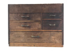 Japanese Wooden Sewing Box Vtg Haribako Tansu 5 Drawers Dark Brown T343