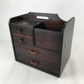 Japanese Wooden Sewing Box Vtg Haribako Unique Large Tansu Chest 4 Drawers T367