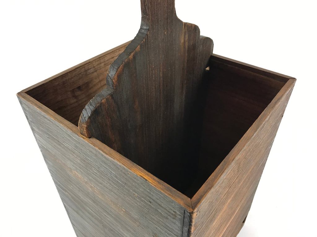 Japanese Wooden Shamisen Storage Box Vtg Tall Instrument Stand 1 Drawer X56
