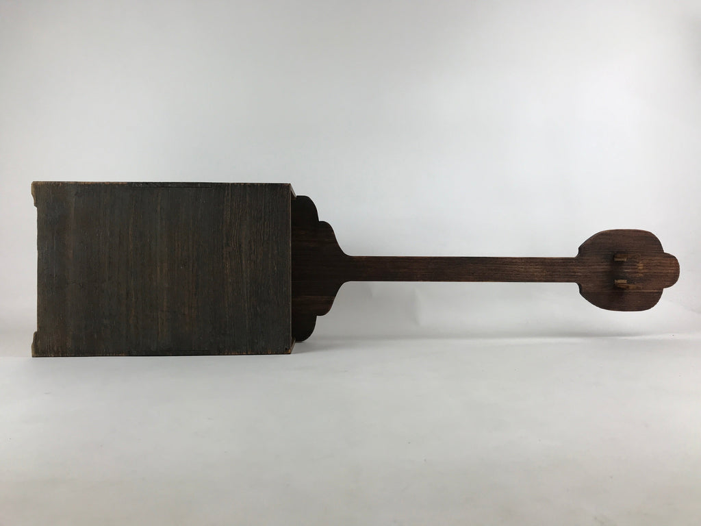Japanese Wooden Shamisen Storage Box Vtg Tall Instrument Stand 1 Drawer X56