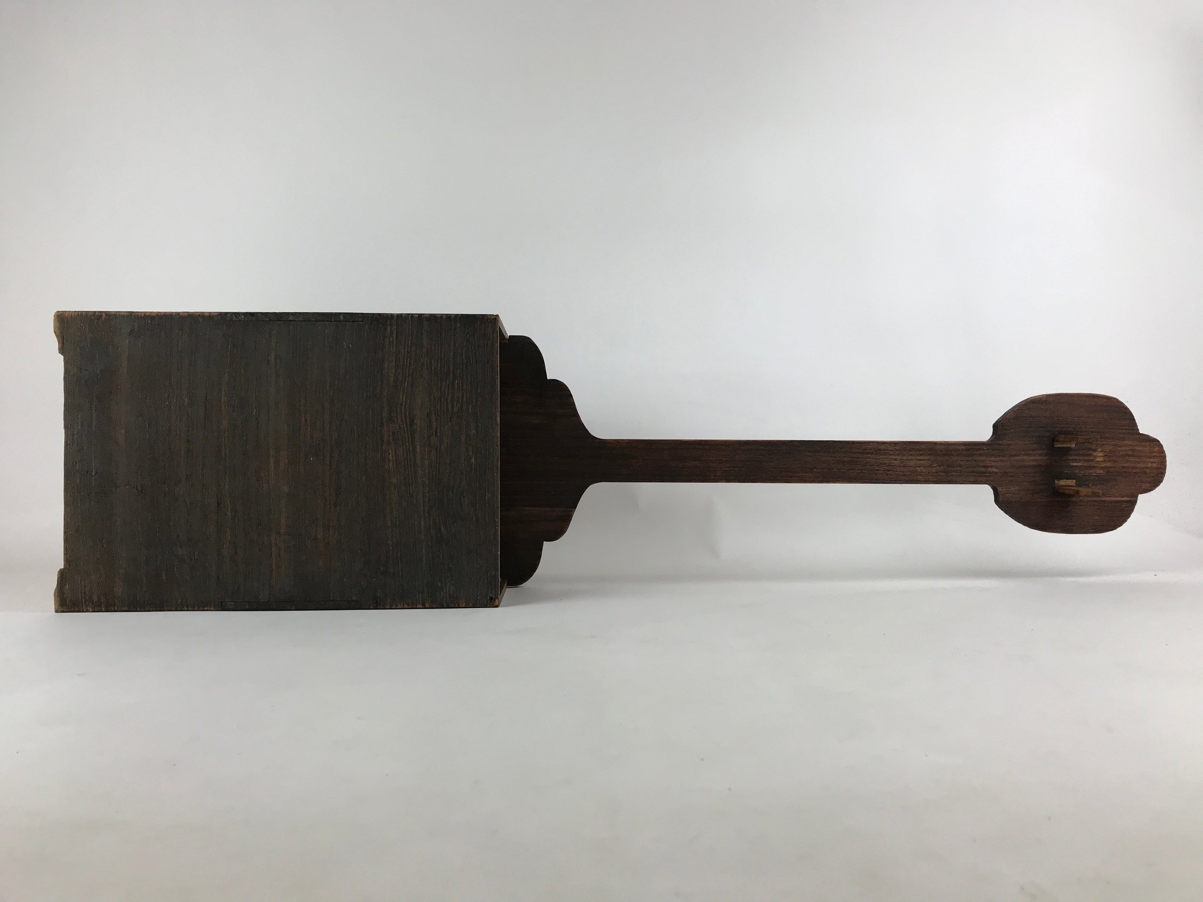 Japanese Wooden Shamisen Storage Box Vtg Tall Instrument Stand 1 Drawer X56