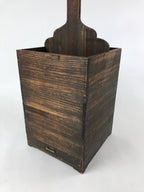 Japanese Wooden Shamisen Storage Box Vtg Tall Instrument Stand 1 Drawer X56