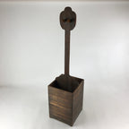 Japanese Wooden Shamisen Storage Box Vtg Tall Instrument Stand 1 Drawer X56
