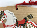 Japanese Wooden Shinto Ema Plaque Vtg Decorative White Horse Joeiji Temple EM113