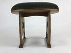 Japanese Wooden Shogi Go Armrest Vtg Kyousoku Green Cushion JK513
