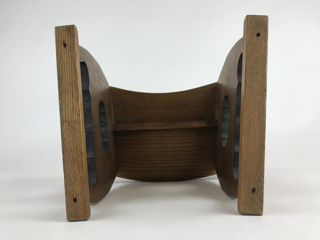 Japanese Wooden Shogi Go Armrest Vtg Kyousoku Green Cushion JK513