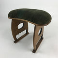 Japanese Wooden Shogi Go Armrest Vtg Kyousoku Green Cushion JK513