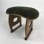 Japanese Wooden Shogi Go Armrest Vtg Kyousoku Green Cushion JK513