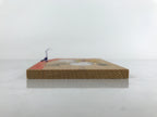 Japanese Wooden Shrine Plaque Ema Vtg 2 Rabbits Lucky Mallet Flowers EM66