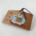 Japanese Wooden Shrine Plaque Ema Vtg Shinto Hanging Wish Zodiac Wild Boar EM21