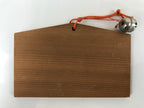 Japanese Wooden Shrine Plaque Ema Vtg Tiger Bamboo Suwa Taisha Bell EM83