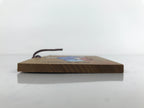 Japanese Wooden Shrine Plaque Ema Vtg Woman Reading Hanging Wish Shinto EM45